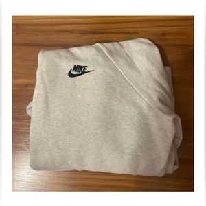 Heather Gray White Nike Funnel Neck Hoodie